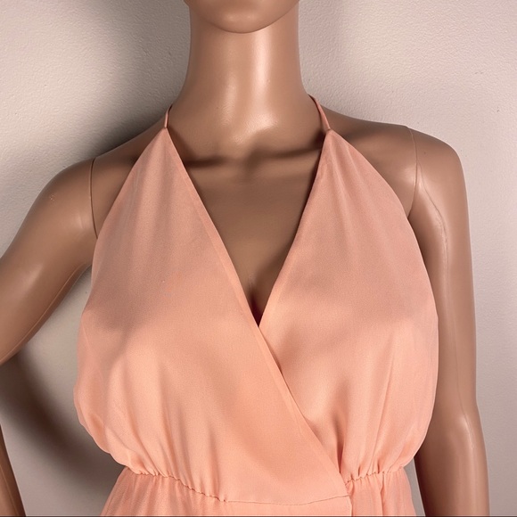 NEW HAUTE HIPPIE PINK WRAP-EFFECT MINI DRESS - Picture 3 of 7